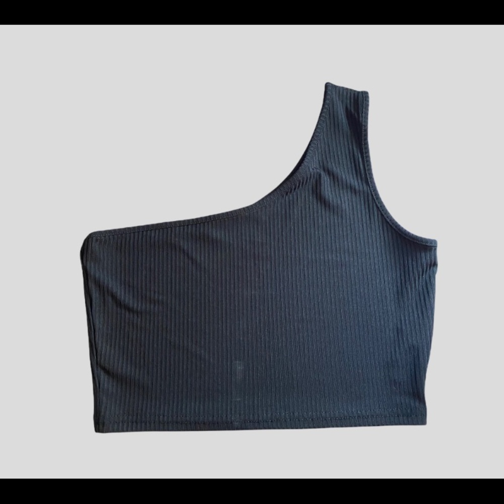 Black one shoulder top